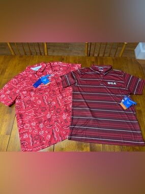 Brand New w/ Tags COLUMBIA PFG Men’s UGA Georgia Bulldogs Lot x 2 Large Shirt